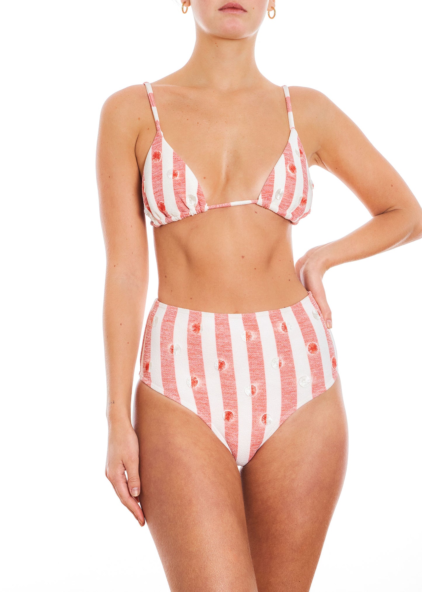 Bianca Bikini Bottom - Red Stripes