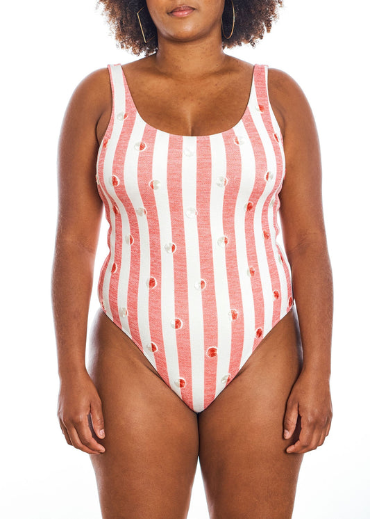 Katie One-Piece - Red Stripes