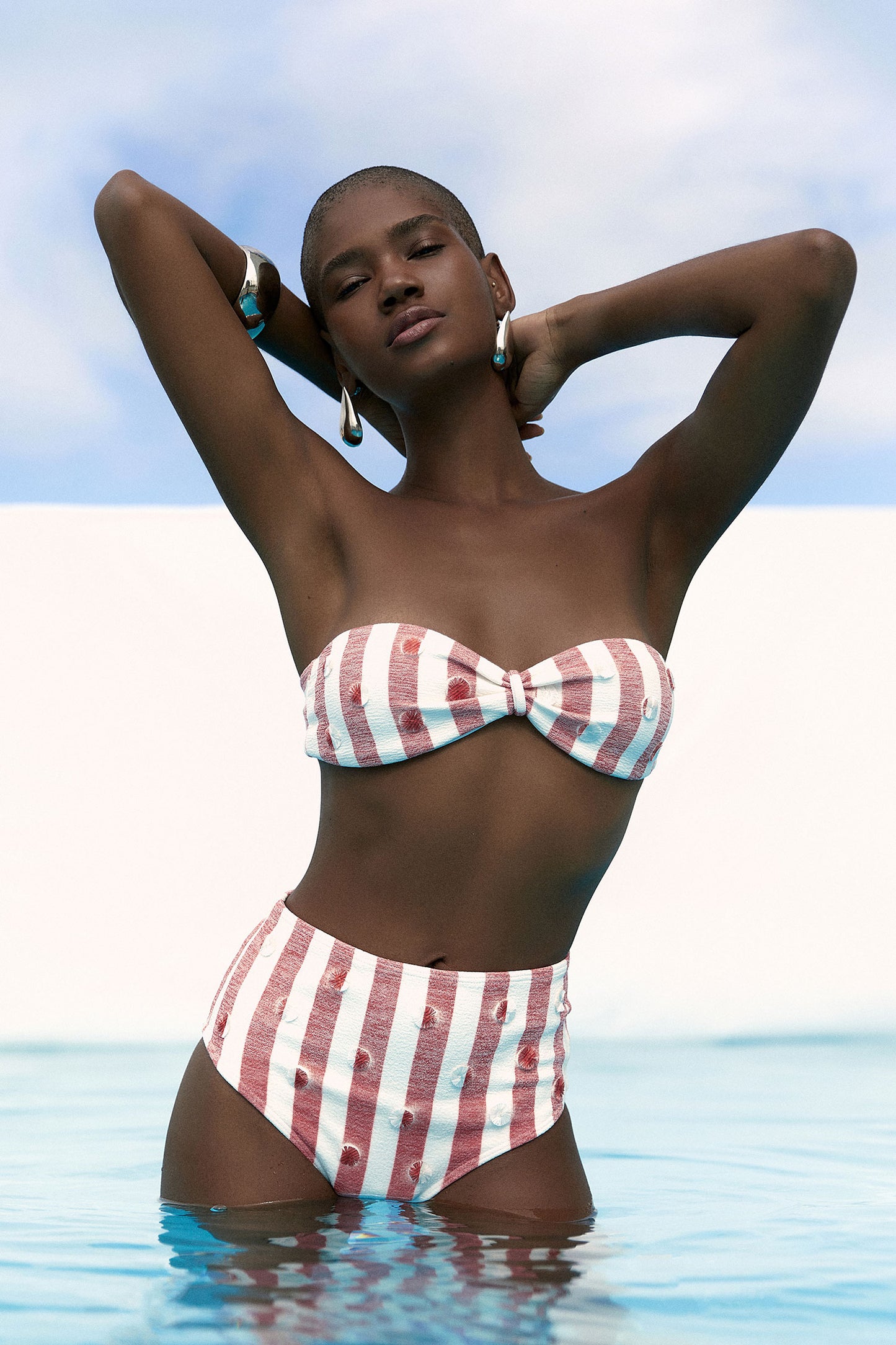 Amanda Bikini Top - Red Stripes