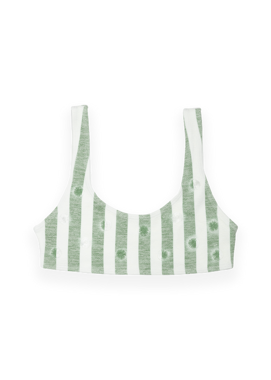 Bianca Bikini Top - Green Stripes