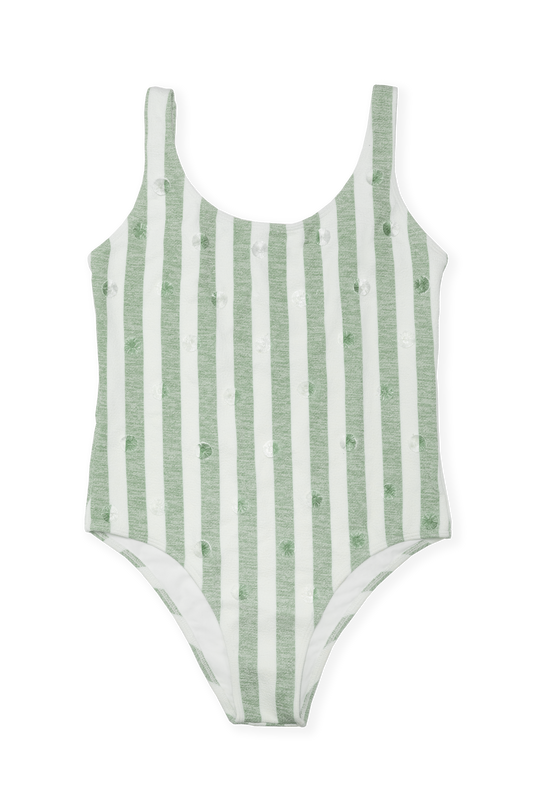 Katie One-Piece - Green Stripes